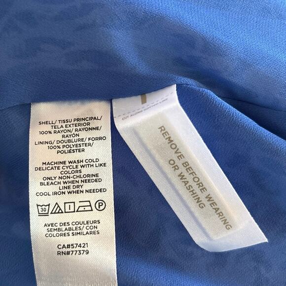 NEW Ann Taylor Floral Print Midi Wrap Dress Blue Boho Indie Cottage Cottagecore - Picture 4 of 4